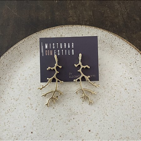 Brinco Lumière Coral Fosco - Dourado