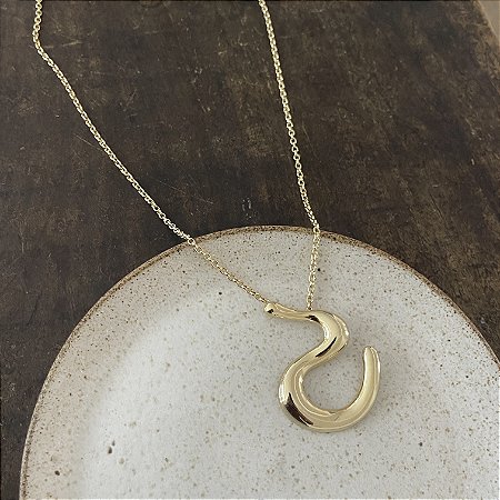 Colar Lumière ''S'' Orgânico - Dourado Brilho