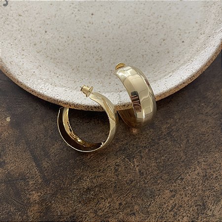 Argola Lumière Chapa - Dourado Brilho