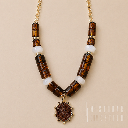 Colar Boho Medalha - Tartaruga