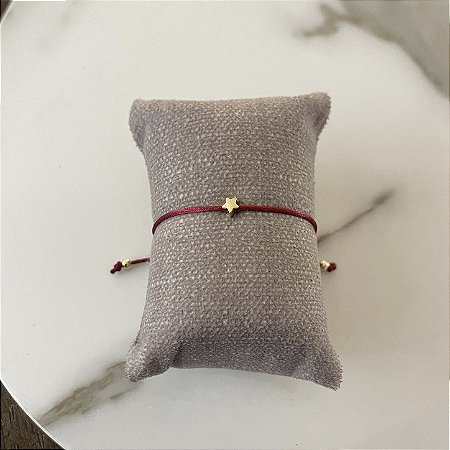 Pulseira de Seda Estrela - Vermelho