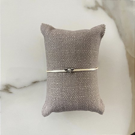 Pulseira de Seda Espírito Santo - Ródio - Caramelo