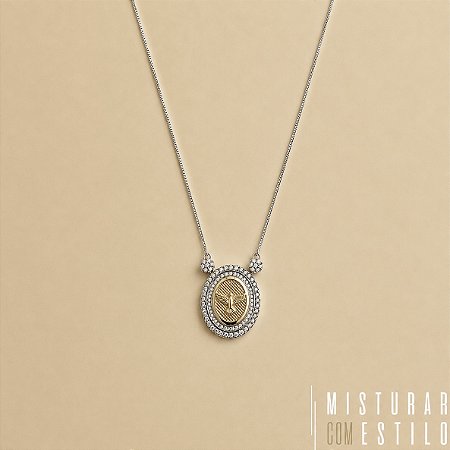Colar Espírito Santo - Ródio com Dourado