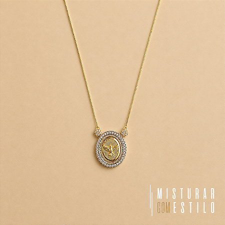 Colar Espírito Santo - Dourado com Ródio
