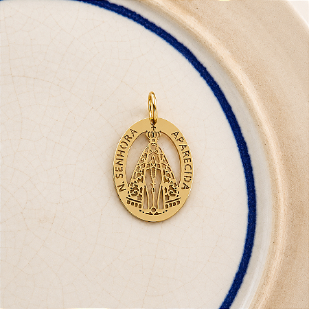 Medalha N. S. Aparecida Vazada - G - Dourado