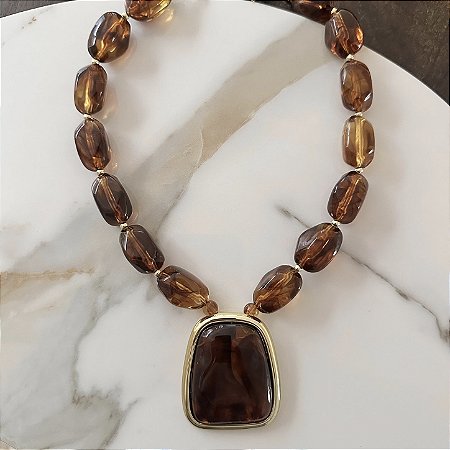 Colar Boho Pedras Max Orgânico - Tartaruga