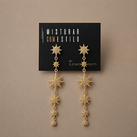 Brinco Estrela de Belém - Comprido - Dourado