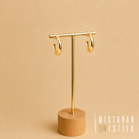 Argola Orla Lisa - M - Dourado