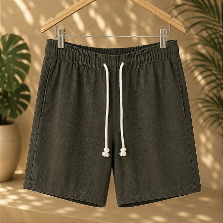Short - Linho Verde Musgo