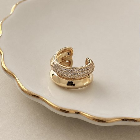 Piercing Duplo Cravejado - Dourado