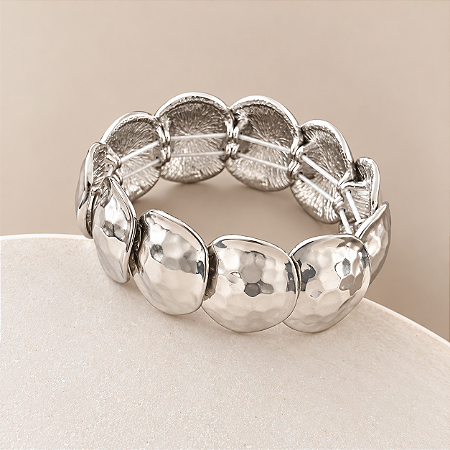 Bracelete Chapa Flexível - Ródio - Orla