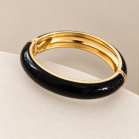 Bracelete Orla Esmaltado - Preto
