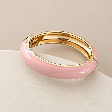 Bracelete Orla Esmaltado - Rosa Cintilante