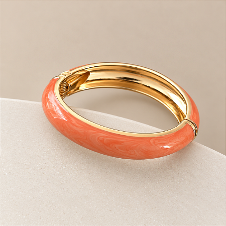Bracelete Orla Esmaltado - Laranja Cintilante