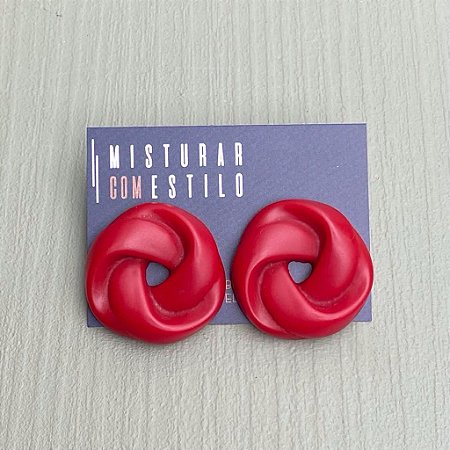 Brinco Trança - Vermelho - Fosco