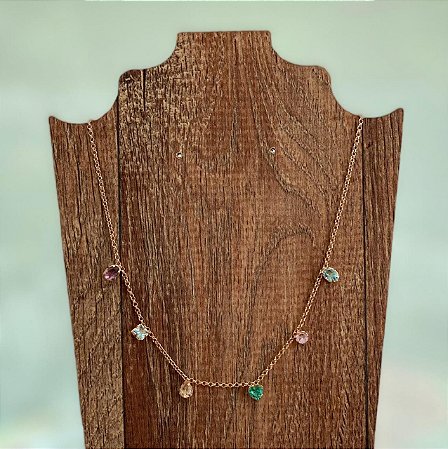 Colar Mix de Pedras - Dourado