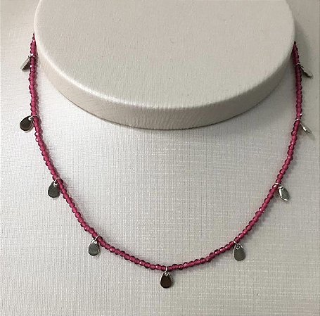 Colar Choker Bebela - Rosa - Ródio