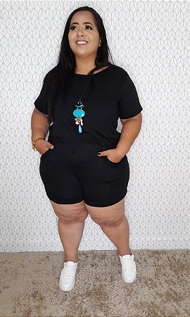 Macaquinho Plus Size Cordão Jéssica