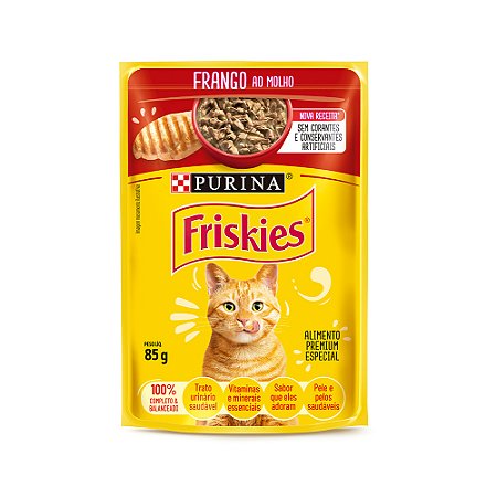 Sache Friskies para Gatos Adultos Sabor Frango ao Molho - 85g