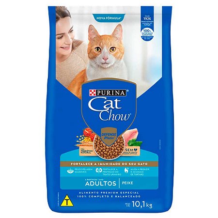 Ração Cat Chow para Gatos Adultos sabor Peixe 10,1 Kg