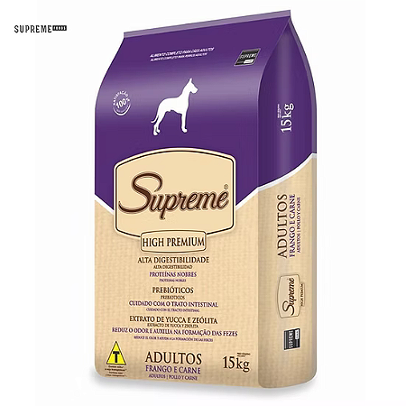 Ração Supreme High Premium Adulto Raças Grandes 15kg Frango e Carne para Cães