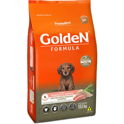 Ração Golden Fórmula Mini Bits Filhotes Frango e Arroz 10,1kg para Cães de Raças Pequenas