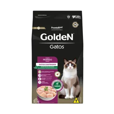 Ração Golden Gatos Castrados Frango 10,1kg Premium Especial