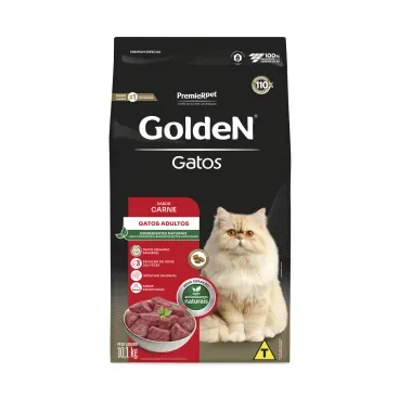 Ração Golden Gatos Adultos Carne 10,1kg Premium Especial