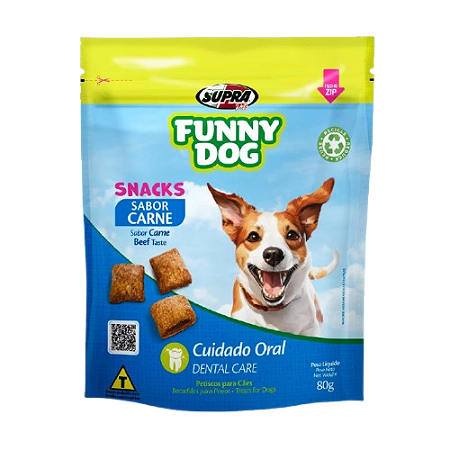 Petisco Funny Dog Sabor Carne 80g para Cães