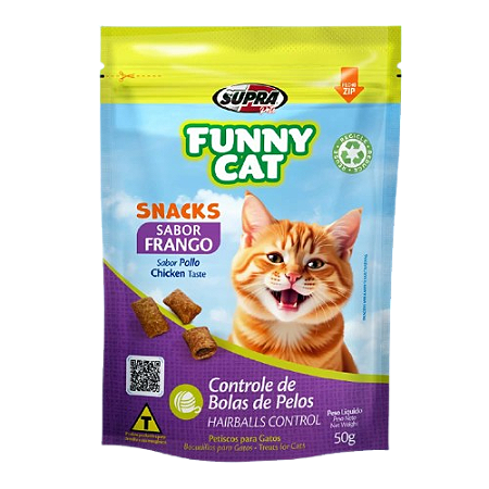 Petisco Funny Cat Sabor Frango 50g para Gatos