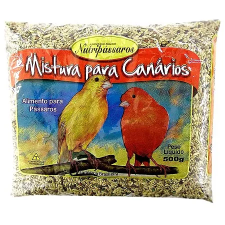 Mistura Nutripássaros para Canário Belga com Mel 500g Alimento para Aves