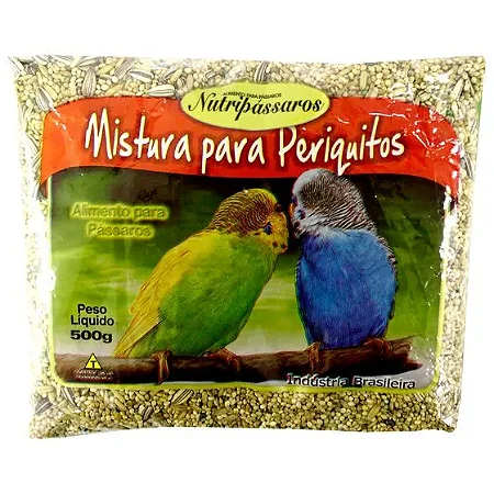Mistura Nutripássaros para Periquito com Mel 500g Alimento para Aves