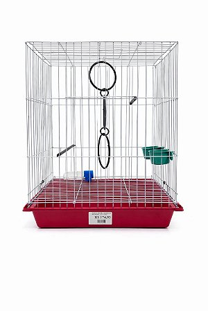 Gaiola Brasil Vermelha Epóxi – 40 × 27 × 51cm