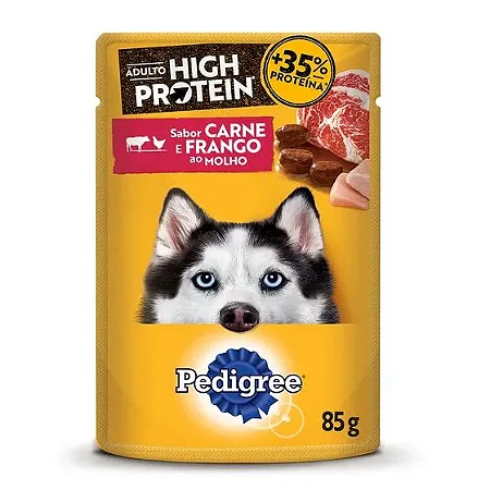 Pedigree Sachê Adultos High Protein Carne e Frango 85g