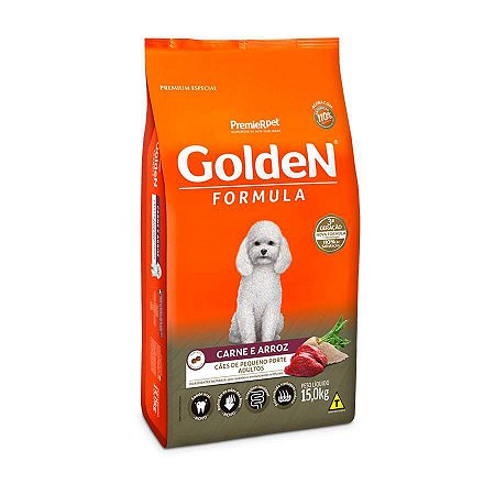 Ração Golden Fórmula Mini Bits Para Cães Adultos Pequeno Porte Sabor Carne e Arroz - 15kg