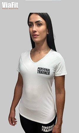 Baby Look Poliamida Personal Trainer Branca