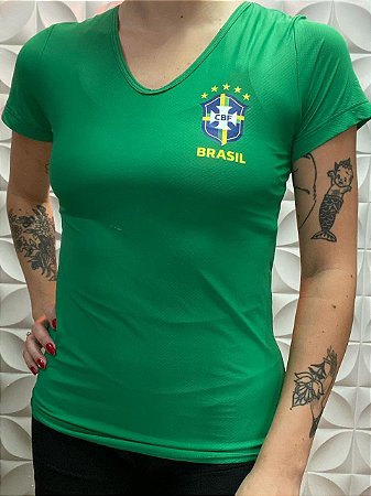 Babylook Brasil Poliamida Verde