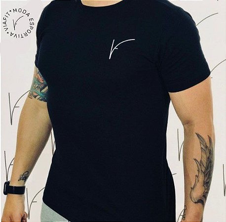 Camiseta Preta algodão + elastano