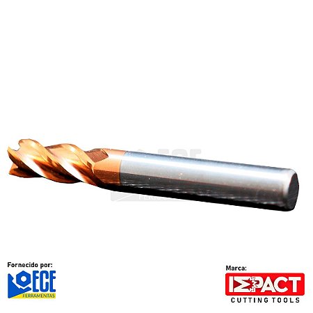 Fresa Reta Metal Duro 55HRC 4C 6mmx20x75 H6