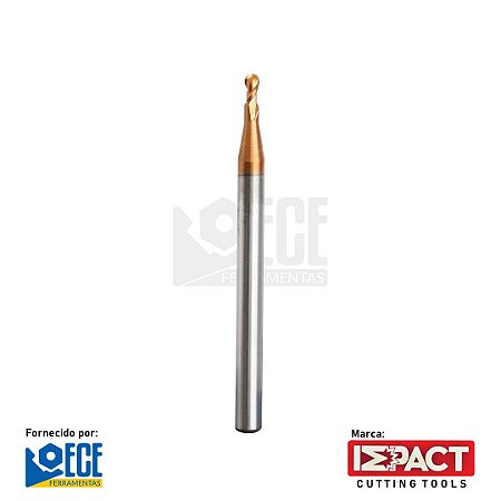 Fresa Esférica Metal Duro 55HRC 2C 1mmx3x75 H4