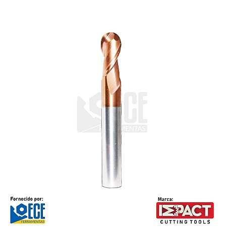 Fresa Esférica Metal Duro 55HRC 2C 5mmx15x75 H5