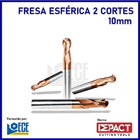 Fresa Esférica Metal Duro 55HRC 2C 10mmx25x75 H10