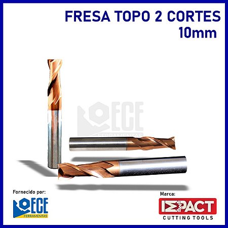 Fresa Reta Metal Duro 55HRC 2C 10mmx25x75 H10