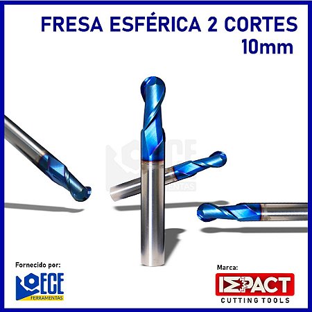 Fresa Esférica BLUE Metal Duro 65HRC 2C 10mmx25x75 H10