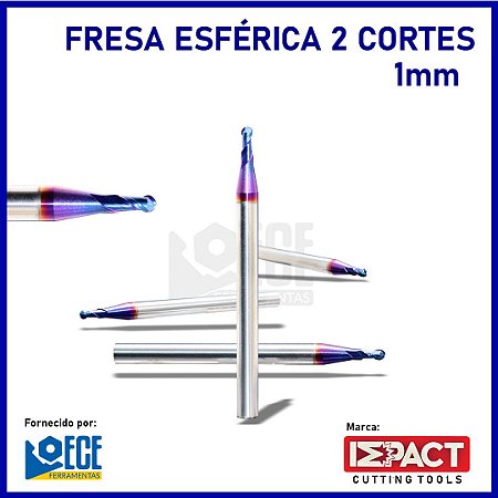 FRESA ESFÉRICA BLUE METAL DURO 65HRC 2C 1mmX3X50 H4