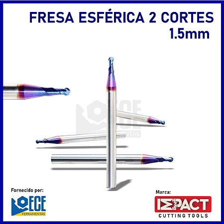 FRESA ESFÉRICA BLUE METAL DURO 65HRC 2C 1.5mmX3X50 H4