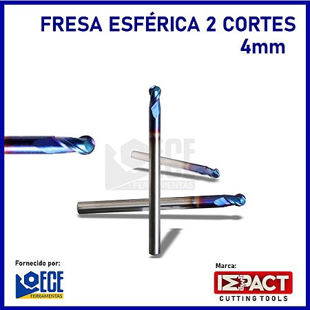 FRESA ESFÉRICA BLUE METAL DURO 65HRC 2C 4mmX10X50 H4