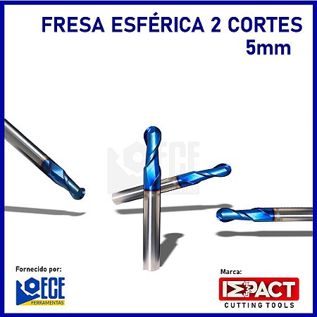 FRESA ESFÉRICA BLUE METAL DURO 65HRC 2C 5mmX13X50 H5
