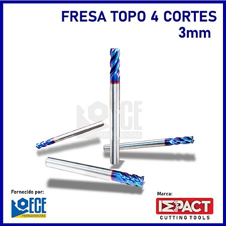 FRESA RETA BLUE METAL DURO 65HRC 4C 3mmX8X50 H3