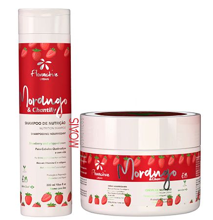 Kit Urban Floractive Morango e Chantilly - Shampoo 300ml + Mascara 250g